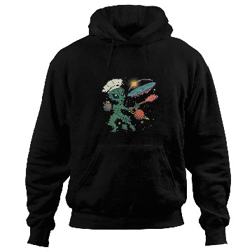Discover Aliens UFO Flat Earth Pizza Chef Hoodies