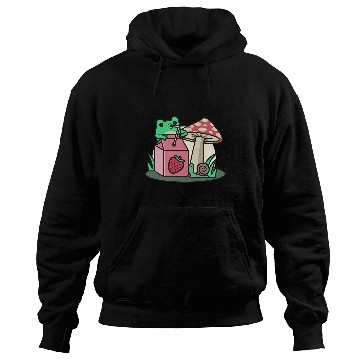 Discover Frog Pet Cottagecore Aesthetic Mushroom Frog Toad Mycology Mycology Hoodies