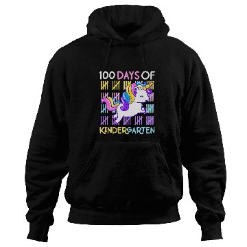 Discover Unicorn Pet 100 Days of Kindergarten Unicorn Teacher Girls Toddler Kids Hoodies