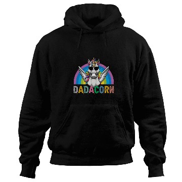 Discover Unicorn Pet Dadacorn Awesome Rainbow Unicorn Rock n Roll For Fathers Day Hoodies