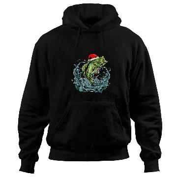 Discover Fishing Fun Santa Bass Fishing Christmas For Men Funny Fishermen xmass Hoodies