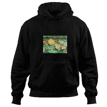 Discover Frog Pet Cottagecore Frog Lotus Pond Watercolor Toad Frog Lovers Hoodies