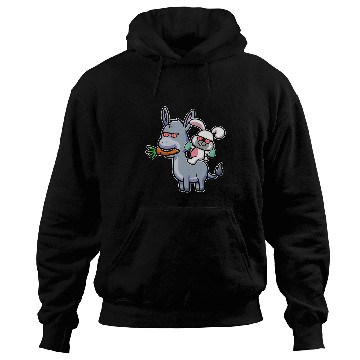 Discover Donkey Pet Easter Bunny Riding On Donkey Cute Easter Egg Hunt Kids Hoodies