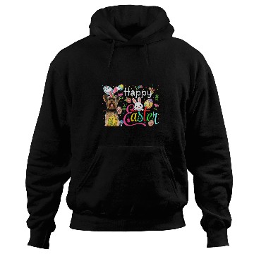 Discover Happy Easter Yorkshire Terrier Cosplay Bunny Chocolate Eggs Hoodies