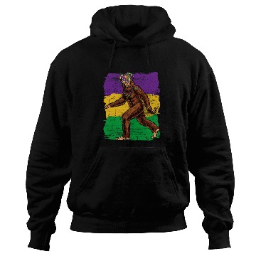 Discover Bigfoot Pet Mardi Gras Jester Bigfoot Sasquatch Cryptid Cryptozoologists Hoodies
