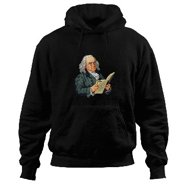Discover Book Fun Benjamin Franklin Reading A Book Hoodies