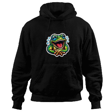 Discover Frog Pet Cute Happy Frog Laughing Smiling Animal Toad Lover Hoodies
