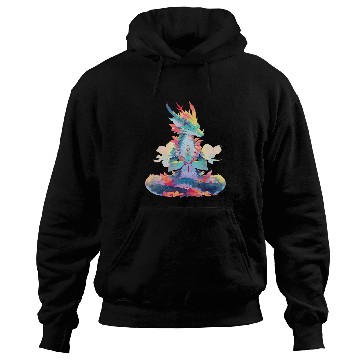 Discover Dragon Pet Ying Yang Meditation Dragon Qi Gong Yoga Meditating Hoodies
