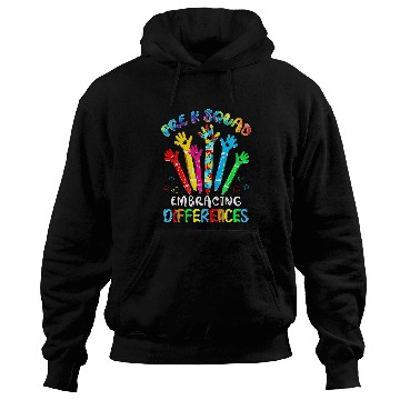 Discover Autism Puzzle PreK Squad Embrace Differences Autism Awareness SPED Teacher Hoodies
