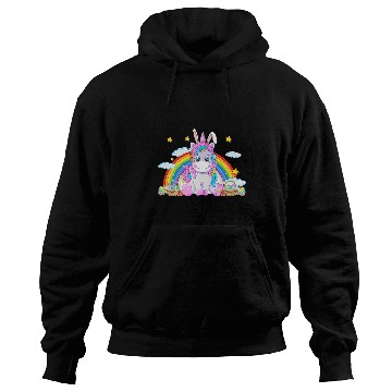Discover Unicorn Pet Kids Unicorn Bunny Happy Easter Rainbow Unicorn Girl Hoodies