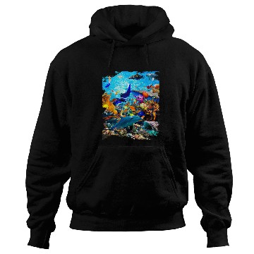 Discover Dolphin Pet Ocean Dolphin Shark Turtle Coral Sea Fish Orca Whale Reef Hoodies