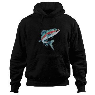 Discover Fishing Fun Rainbow Trout Fishing Retro Hoodies
