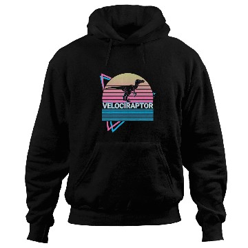 Discover Dinosaur Pet Velociraptor Dinosaur Retro Hoodies