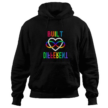 Discover Autism Puzzle Built Different Rainbow Infinity Hoodies