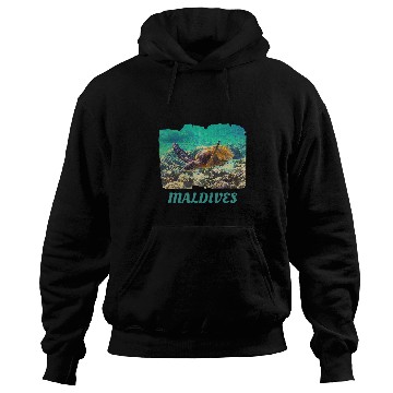 Discover Turtle Pet Maldives Vacation Sea Turtle Scuba Diving Hoodies