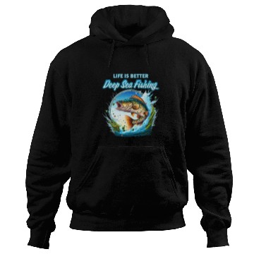 Discover Fishing Fun Deep Sea Fishing Sea Ocean Fish Trout Calico Bass Hoodies