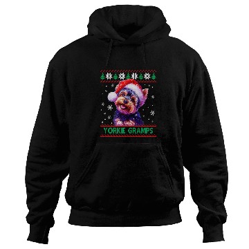 Discover Yorkshire Pet Yorkie Gramps Santa Hat Yorkshire Terrier Ugly Christmas Hoodies