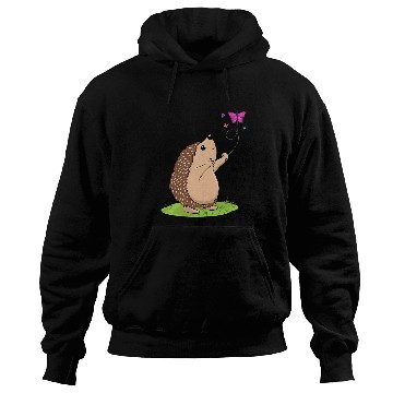 Discover Hedgehog Pet and Butterfly Art Funny Hedgehogs Owner Hoodies