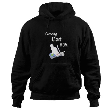 Discover Book Fun Cat Mom Adult Coloring Sitting on Book Funny Tee Hoodies