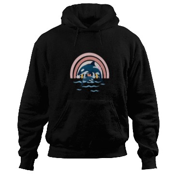 Discover Whale Pet Killer Orca Whale Family Jumping Rainbow Funny 9 Hoodies