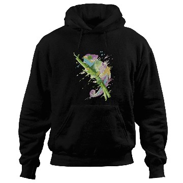 Discover Chameleon Pet Watercolor Chameleon Lizard Chamaeleon Herpetology Hoodies