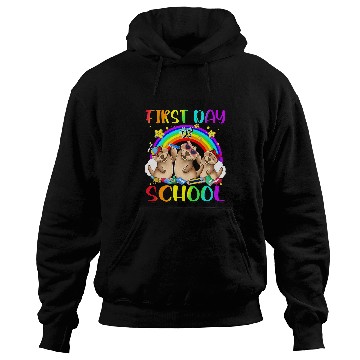 Discover Otter Pet Otters Happy First Day Of School Cute Otter Rainbow Back To School Hoodies