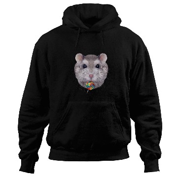 Discover Hamster Pet Grey Dwarf Hamster Lick Rainbow Lollipop Hoodies
