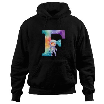 Discover Space Astronaut Letter F Name Monogram Initial Galaxy Planet Hoodies