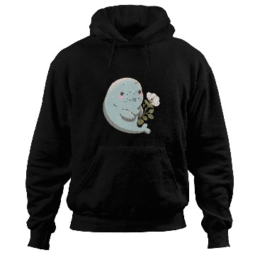 Discover Manatee Pet Blushing Manatee Adorable Light Blue Manatee with a Flower Hoodies