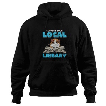 Discover Book Fun Support Your Local Library Guinea Pig Book Hoodies