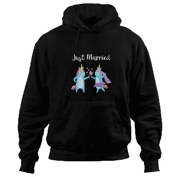 Discover Unicorn Pet Just Married Funny Unicorn Couple Wedding Honeymoon Hoodies
