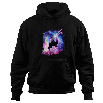 Discover Llama Pet Laser Eyes Outer Space Cat Riding on Llama Unicorns 9 Hoodies