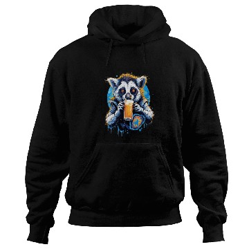 Discover Beer Fun Lemur Drinking Beer Funny Beer Drinker Drunk Monkey Primate Hoodies