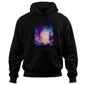 Discover Boho Chic Enchanted Forest Rainbow Watercolor Sky Hoodies