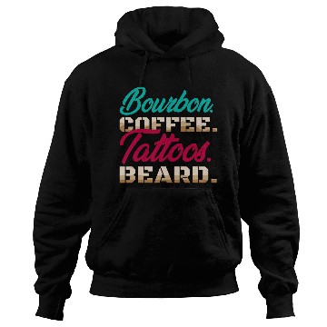 Discover Bourbon Coffee Tattoos Beard Tattoo caffeines Whiskey Drinks Hoodies