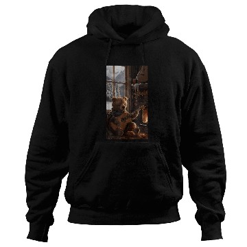 Discover Bear Pet Bear Bear Guitar Sweater Winter Fireplace Music Hoodies