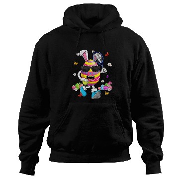 Discover Funny Easter Egg Playing Tennis Bunny Ears Easter Day Boy Hoodies
