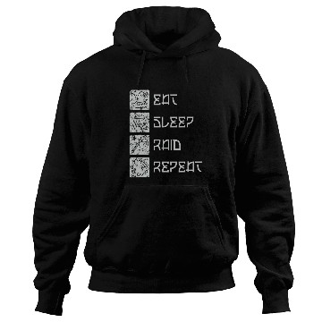 Discover Eat Sleep Raid Repeat Funny Viking Gaming MMORPG RPG Lover Hoodies