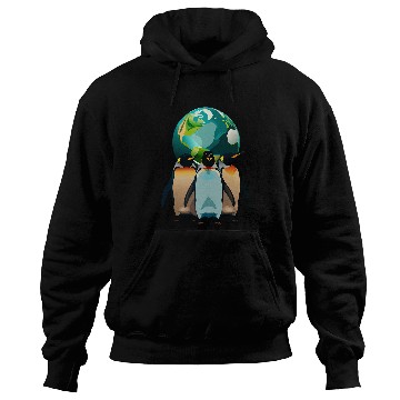 Discover Penguin Pet Earth Globe Environment Black Green Blue Orange Top Hoodies