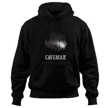 Discover Caveman Explorer Exploring Cave Hoodies