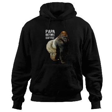 Discover Coffee Fun Papa Before Coffee Father Silver Back Gorilla Hoodies