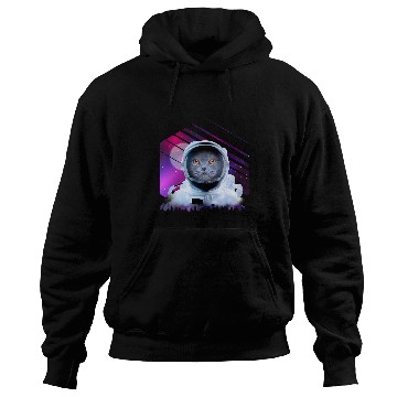 Discover Astronaut Cat Astronomy Galaxy Cat Astronaut Hoodies