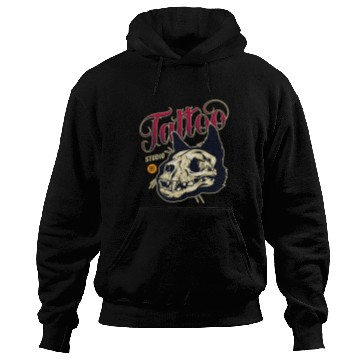 Discover Cat Skull Tattoo Hoodies