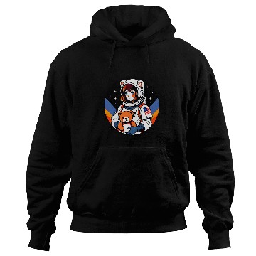 Discover Bear Pet Contemporary Astronaut Girl and Space Teddy Bear Pop Art Hoodies