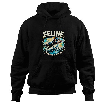 Discover Feline Splash Master Funny Cat Meme Shower Cat Lover Groomer Hoodies