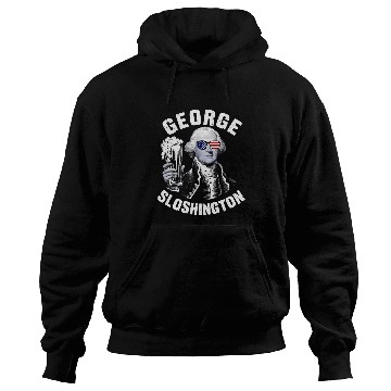 Discover Beer Fun George Sloshington President George Washington Drinking Beer Hoodies