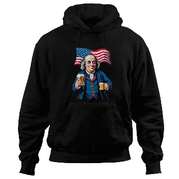 Discover Beer Fun Boozing Benjamin Franklin With Beer Mug Hoodies