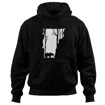 Discover Bear Pet Brown Grizzly Bear Hunting Vermont map Hunter Hoodies