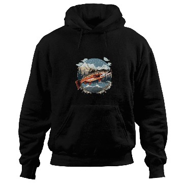 Discover Fisherman American US Flag With Fly Fishing Brook Trout Fish 18 Hoodies