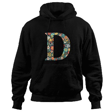 Discover initial monogram floral letter D colorful Garden flowers Hoodies